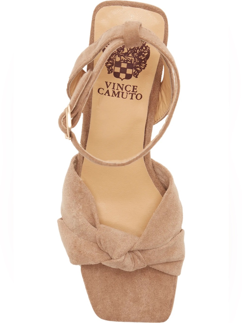 Vince Camuto Beige Suede Knot Front Ankle Strap Sandal - 11